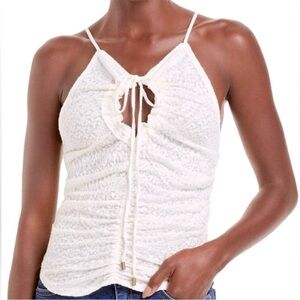 Free People Love Her Lace Cami Keyhole Tank Ivory size S